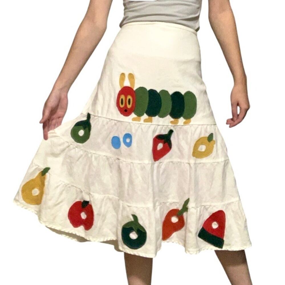 Custom Patchwork The Very Hungry Caterpillar Midi Skirt – Size 16/XL